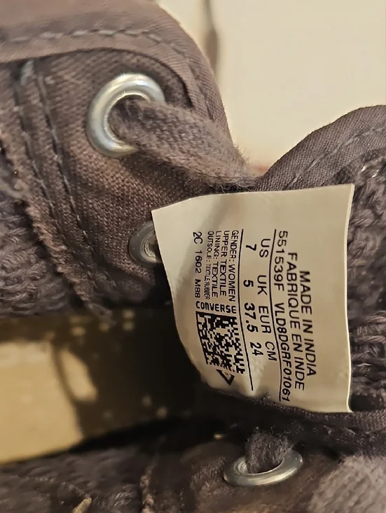 Converse Knit Pattern Gray High Top Mesh Sneakers Size 7 Women's - Picture 9 of 9